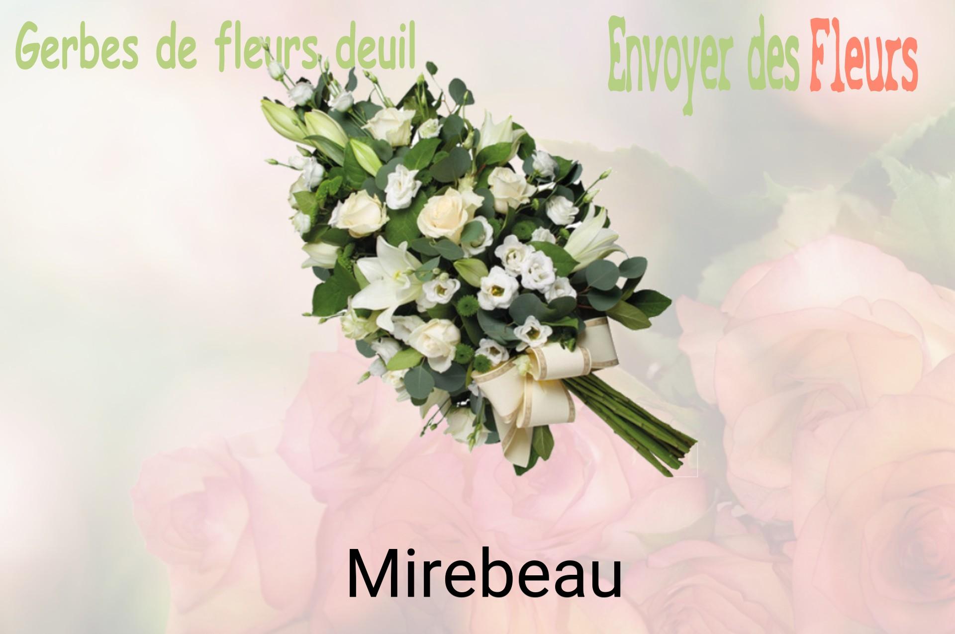 Gerbe de fleurs de deuil livrée à Mirebeau